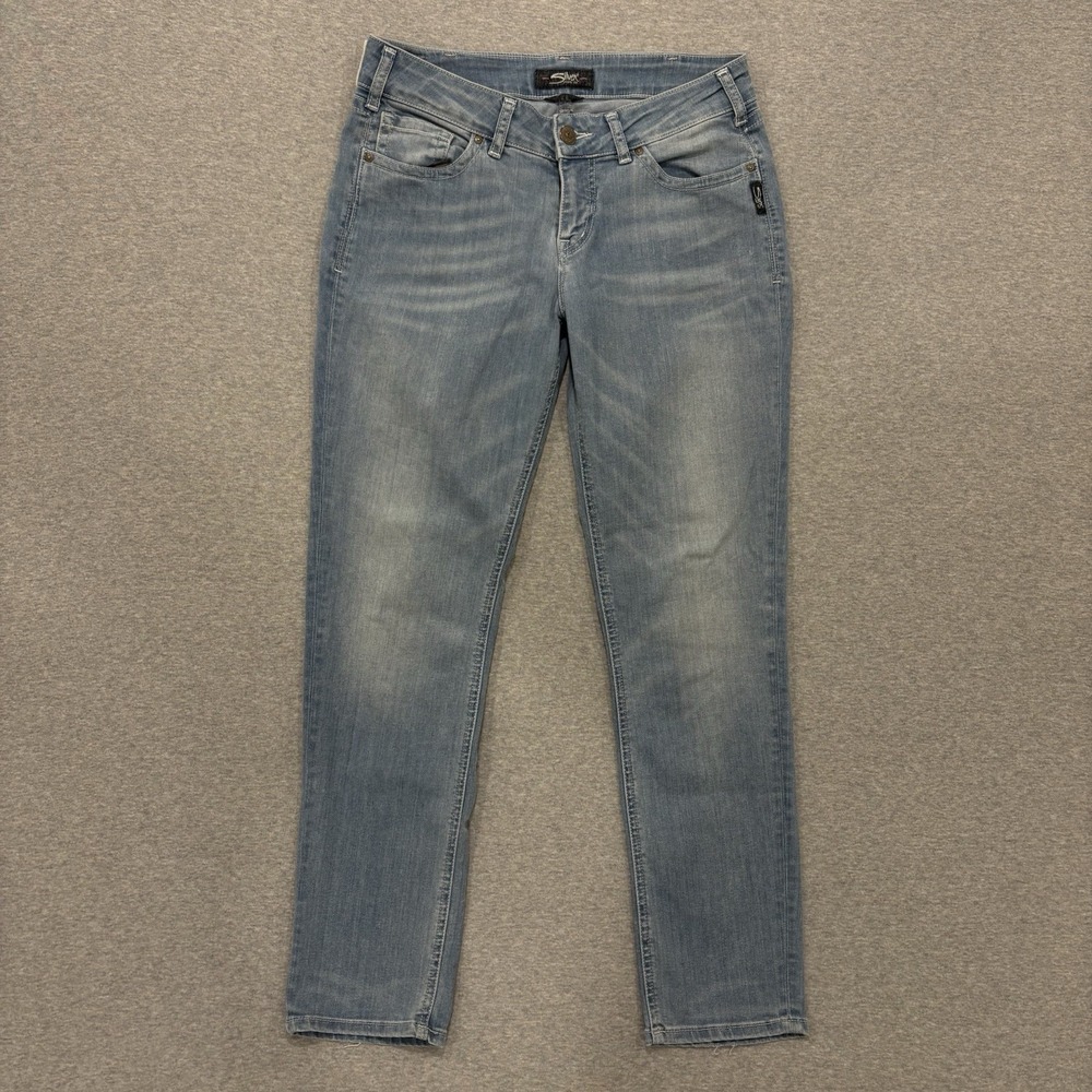 Silver Jeans Co Suki Slim Women's Size 32x31 Blue Light Wash Denim Curvy Stretch - Picture 2 of 10